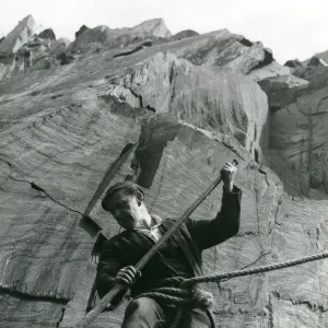 Man at work, Dinorwig Slate Quarry, North Wales