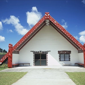 Maori meeting house, Kaitaia, North Island, New Zealand