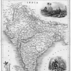 Maps and Charts Metal Print Collection: India