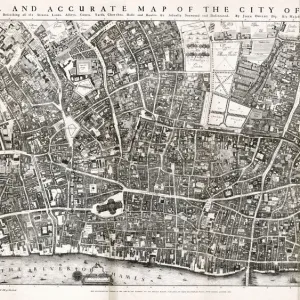 Map of the City of London by John Ogilby 1676. Ogilby (also Ogelby