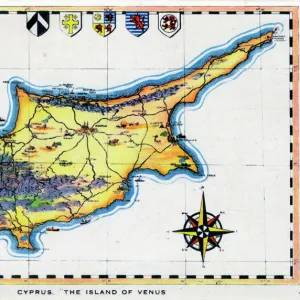 Maps and Charts Canvas Print Collection: Cyprus