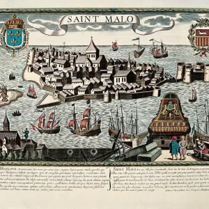 Map of Saint Malo, 17th c. Engraving