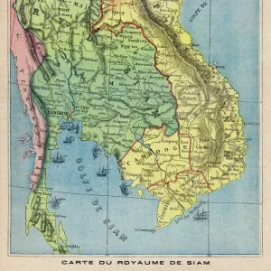 Map Siam / Thailand 1893