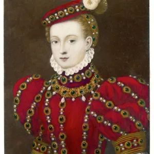 Mary, Queen of Scots in a red costume