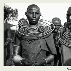 Masai - Kenya, East Africa - Amazing neck rings. Date: 1949