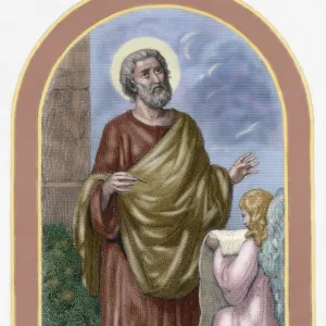 Matthew the Apostle also known as Saint Matthew. Colored eng