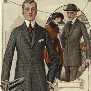 Mens conservative double-breasted suits from the 1920s