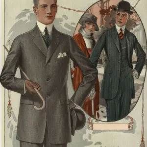 Framed Print of 1920s Men in Evening Wear Print: Tuxedo Attire. Framed  Print from Mary Evans