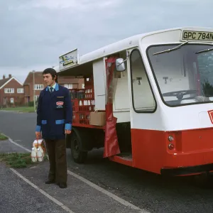 Milkman delivering milk