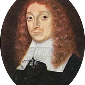 Miniature Portrait of Poet John Milton Print Miniature Portrait of Poet John Milton Print