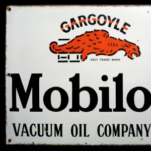 Mobiloil enamel sign