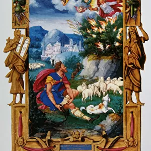 Moses and the Burning Bush. Miniature. 16th century. France