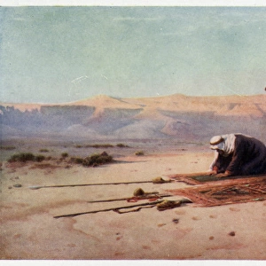 Moslems Pray in Desert