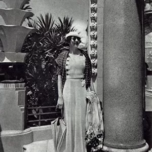 Mrs Arthur McGrath (Rosita Forbes) on the Riviera, France