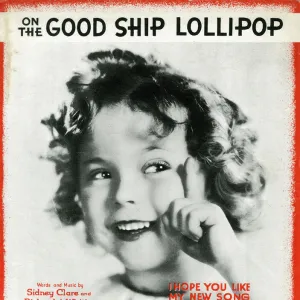 Music cover, On the Good Ship Lollipop, Shirley Temple