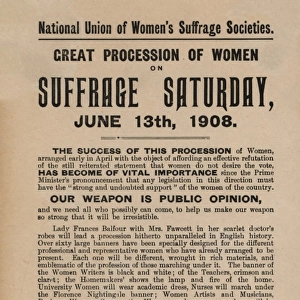 N. U. W. S.s Suffrage Saturday June 1908