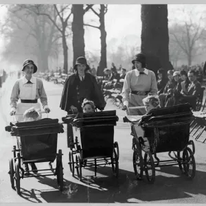 Nannies with Children in Perambulators, Kensington Gardens Print Nannies with Children in Perambulators, Kensington Gardens Print