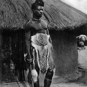 Native African Matabele chief warrior