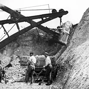 Navvies building a railway line in the UK, early 1900s