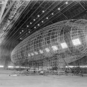 The US Navy airship ZRS-4 Akron during construction