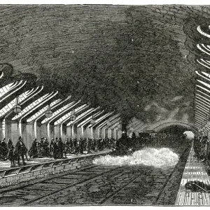 Baker Street Underground Station Print, London 1881 Baker Street Underground Station Print, London 1881