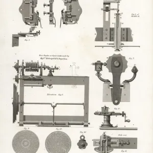 18th Century Cutting Engines with Rose Engine Lathe Print 18th Century Cutting Engines with Rose Engine Lathe Print