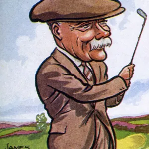 James Braid Golf Clubs and Golfers Colour Print James Braid Golf Clubs and Golfers Colour Print