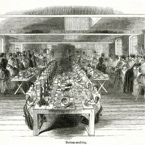 La fabricación de botones, fábrica de botones Elliot's, Birmingham 1844 La fabricación de botones, fábrica de botones Elliot's, Birmingham 1844