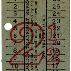 Original London Transport Twopenny-Halfpenny Bus Ticket Print Original London Transport Twopenny-Halfpenny Bus Ticket Print