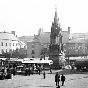 Late 19th Century Mansfield Market Place Print Late 19th Century Mansfield Market Place Print