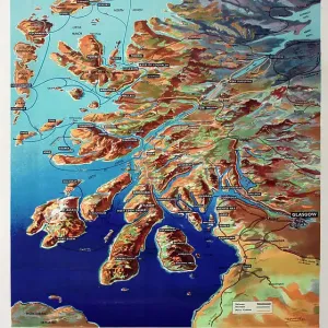 Western Highlands and Islands Map Print, circa 1939 Western Highlands and Islands Map Print, circa 1939