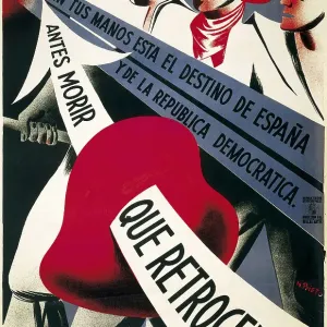 Republican Spain Civil War Print: Miliciano! Antes morir que retroceder Republican Spain Civil War Print: Miliciano! Antes morir que retroceder