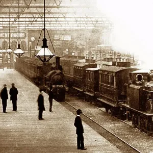 Victoria Railway Station London Print, Victorian Period Victoria Railway Station London Print, Victorian Period