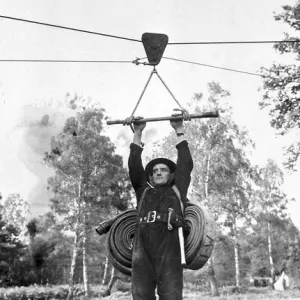 NFS firefighter at a training camp, WW2