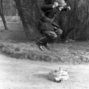 NFS training / instructional photo, use of hose, WW2