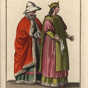 Noble bride and woman of Gothland, Sweden, 16th century