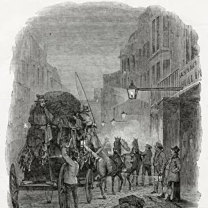 Norfolk Coach outside Leadenhall Market, London 1845