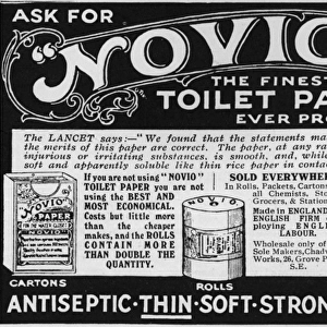 Novio toilet paper advertisement, 1915