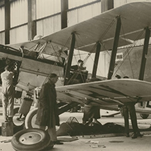 Officials inspect Fairey IIIF, G-aBY