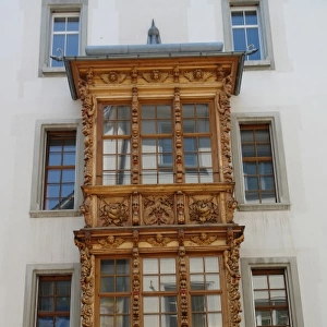 Old style bay on a building in St Gallen, Switzerland