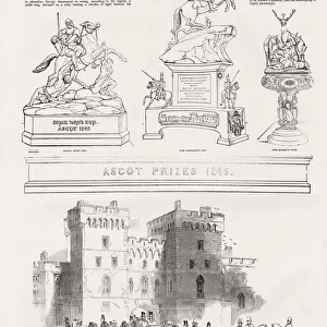 Page from the Illustrated London News, 14th June 1845, featuring Ascot prizes the Royal