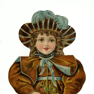 Paper Doll in brown and gold costume