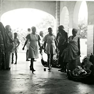 Patients on veranda at the African Hospital, Lagos