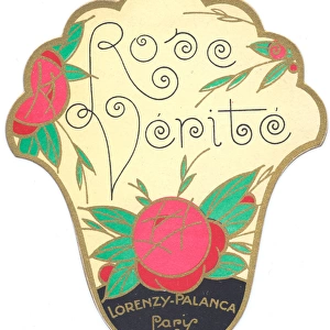 Perfume label, Rose Verite, Paris