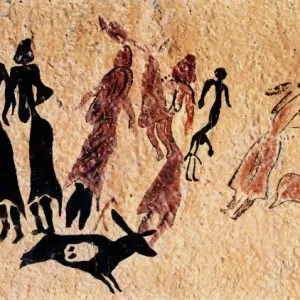 Phallic Dance Print, Mesolithic Cave Art, El Cogul, Spain Phallic Dance Print, Mesolithic Cave Art, El Cogul, Spain