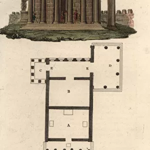 Plan and elevation of the Erechtheion, Athens