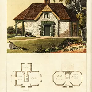 Plan and elevation of a Regency gardeners cottage