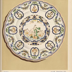 Plate from Moustiers, France, decorated with