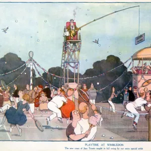 Playtime at Wimbledon. by William Heath Robinson