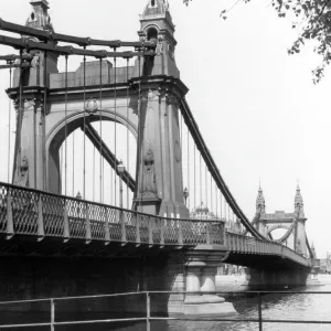 Hammersmith Bridge Print, 1887 London